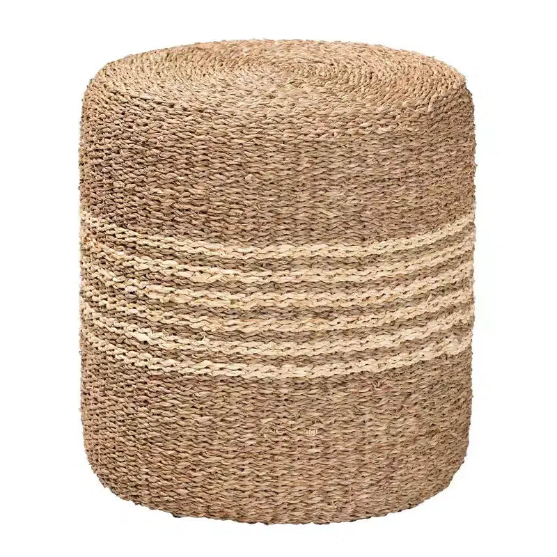 bali & pari Wickham Seagrass Ottoman Footstool Natural Brown