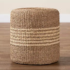 bali & pari Wickham Seagrass Ottoman Footstool Natural Brown