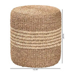 bali & pari Wickham Seagrass Ottoman Footstool Natural Brown