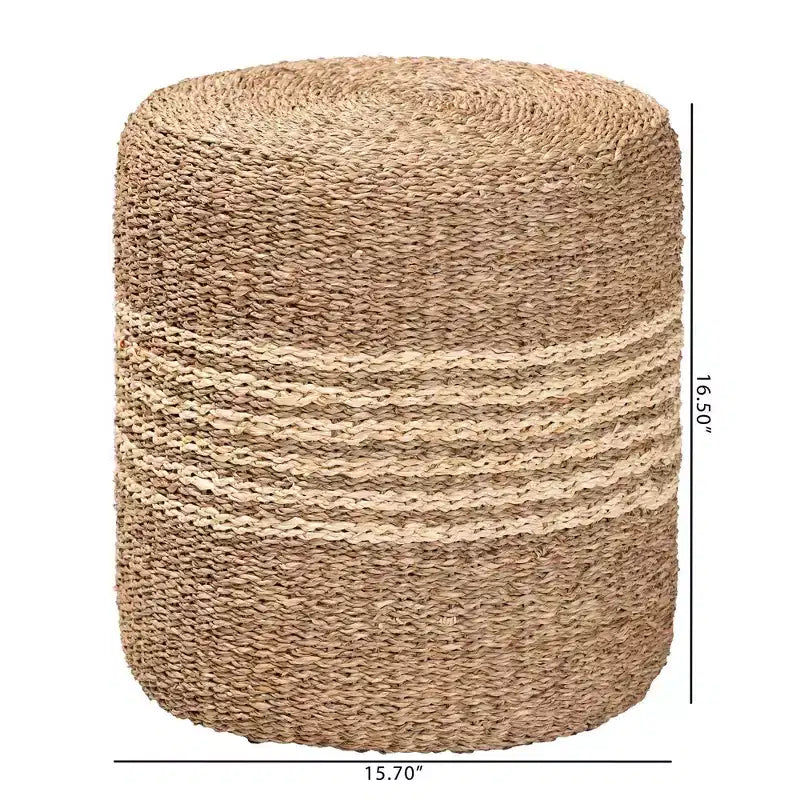 bali & pari Wickham Seagrass Ottoman Footstool Natural Brown