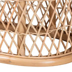bali & pari Ladonna Natural Rattan Ottoman Footstool Natural: Upholstered Indoor Bench, Oval Shape, No Assembly Required