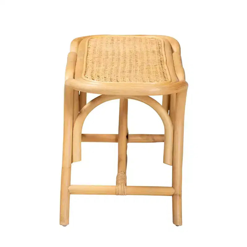 Baxton Studio Septa Rattan Accent Bench Natural Brown: Indoor Furniture, No Assembly, Spot Clean