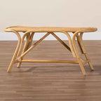 Baxton Studio Septa Rattan Accent Bench Natural Brown: Indoor Furniture, No Assembly, Spot Clean