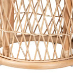 bali & pari Junius Natural Rattan Ottoman Footstool: Handcrafted, Bohemian, No Assembly Required