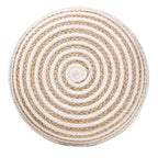 bali & pari Nequiel Seagrass and Woven Rope Ottoman Footstool White/Natural Brown: Cotton Upholstery, No Assembly Required