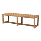 bali & pari Cipally Seagrass and Mahogany Wood Accent Bench Natural