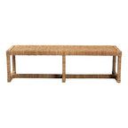 bali & pari Cipally Seagrass and Mahogany Wood Accent Bench Natural