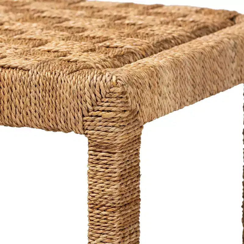 bali & pari Cipally Seagrass and Mahogany Wood Accent Bench Natural