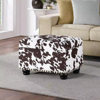 Breighton Home Regal Accents Storage Accent Ottoman Brown Cow Print