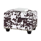 Breighton Home Regal Accents Storage Accent Ottoman Brown Cow Print