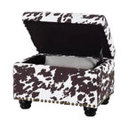 Breighton Home Regal Accents Storage Accent Ottoman Brown Cow Print