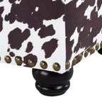 Breighton Home Regal Accents Storage Accent Ottoman Brown Cow Print