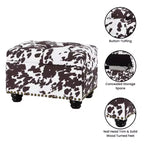 Breighton Home Regal Accents Storage Accent Ottoman Brown Cow Print