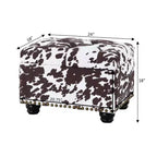 Breighton Home Regal Accents Storage Accent Ottoman Brown Cow Print