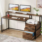LITTLE TREE 63" Computer Desk Brown