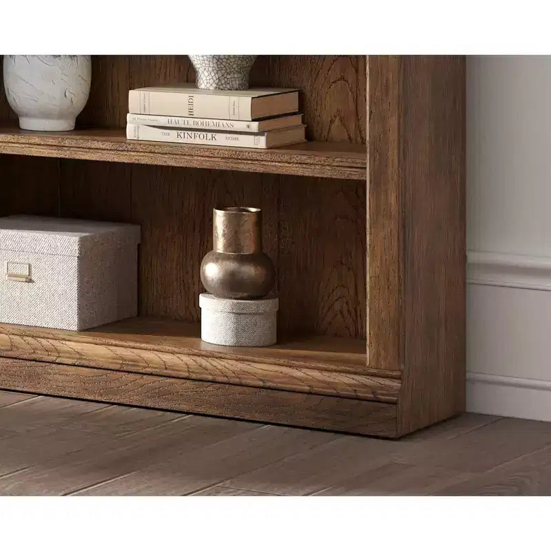 Martin Furniture 94" Traditional Tall Bookcase Wall, Stratton Collection Brown: 5-Shelf Wood Shelving, No Assembly Required