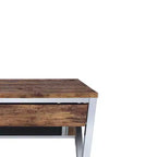 Scrivanie per call center Acme Furniture da 36" in rovere stagionato e finitura cromata: struttura in metallo, superficie in legno, ripiano portaoggetti aperto