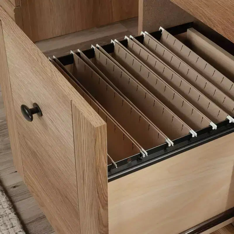 Sauder Computer Desk Timber Oak: Vintage Style Office Furniture with Storage Drawer & MDF Frame
