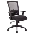Boss Office Products Mesh Back Task Chair Black: Ergonomic, Adjustable Arms, Swivel, Nylon Legs