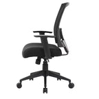 Boss Office Products Mesh Back Task Chair Black: Ergonomic, Adjustable Arms, Swivel, Nylon Legs