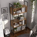 24/7 Shop At Home 66.75" Genifa Bookcase with 5 Shelves Distressed Oak