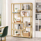 LITTLE TREE 70.86" 5 Tier Etagere Bookcase White/Gold