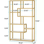 LITTLE TREE 70.86" 5 Tier Etagere Bookcase White/Gold