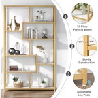 LITTLE TREE 70.86" 5 Tier Etagere Bookcase White/Gold