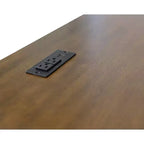 Scrivania a piedistallo a L aperta blu - Collezione Fairmont - Martin Furniture: Legno, Stazione di ricarica, Porta USB