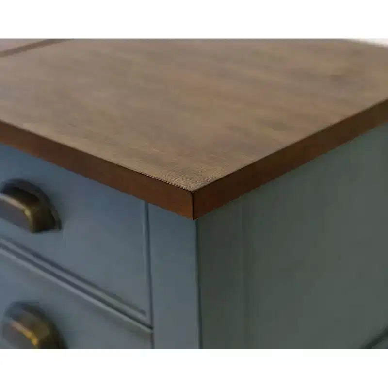 Scrivania a piedistallo a L aperta blu - Collezione Fairmont - Martin Furniture: Legno, Stazione di ricarica, Porta USB