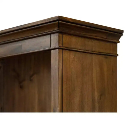 74" Porter Libreria aperta tradizionale in legno marrone - Martin Furniture: Spina di pesce vintage, nessun montaggio richiesto