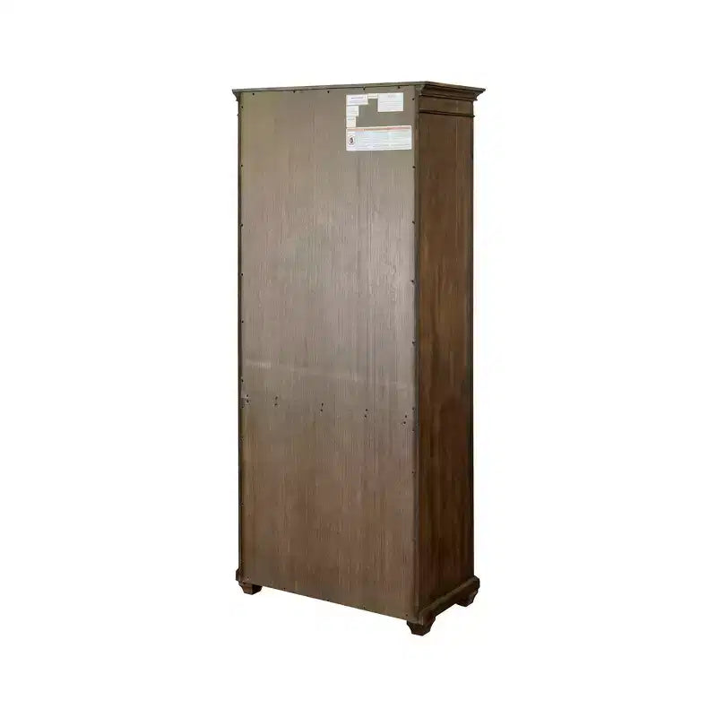 74" Porter Traditional Wood Open Bookcase Brown - Martin Furniture: Vintage Herringbone, No Assembly Required