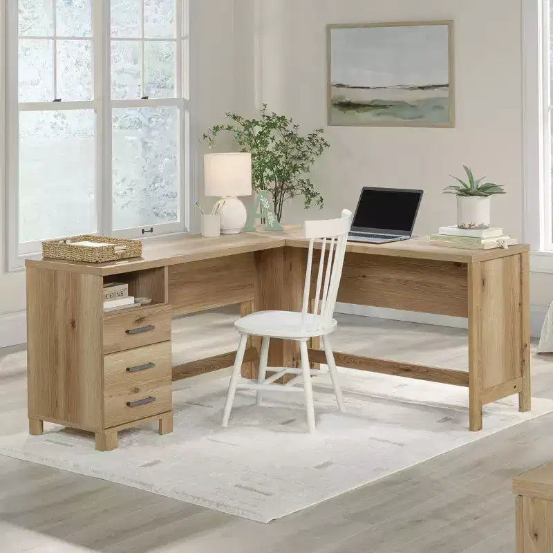 Scrivania a L Sauder Rosedale Ranch con cassetto portadocumenti, rovere Timber