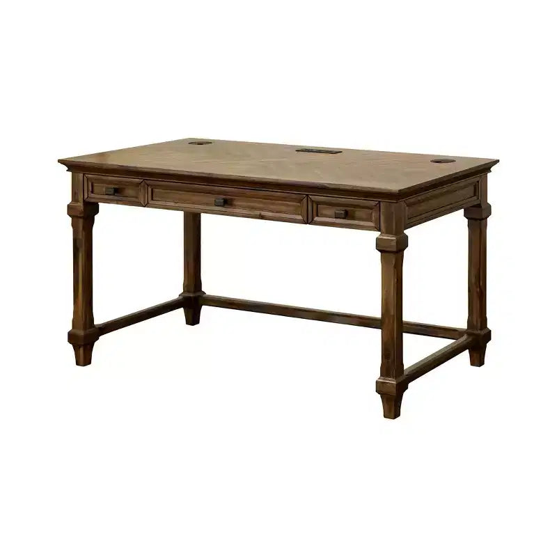 Scrivania tradizionale in legno Porter Marrone - Martin Furniture: Elegante home office, 54" di larghezza, cassetto multiuso