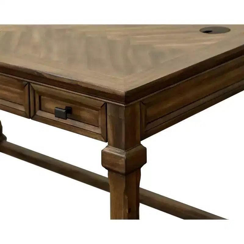 Scrivania tradizionale in legno Porter Marrone - Martin Furniture: Elegante home office, 54" di larghezza, cassetto multiuso