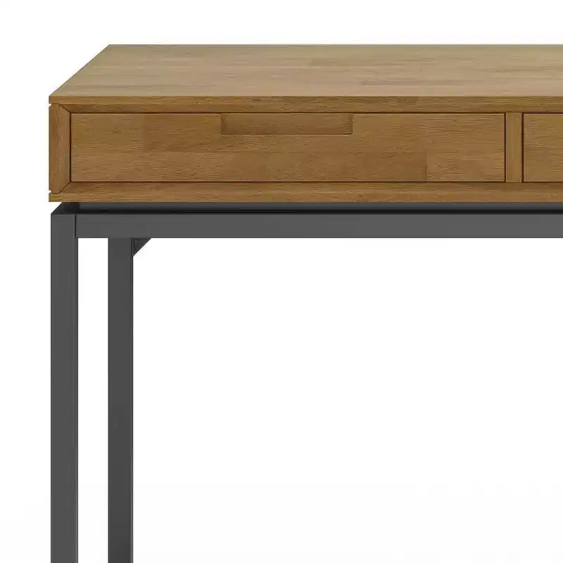 Devlin Wide Mid-Century Desk Medium Saddle Brown - WyndenHall: Executive Office, 72" Width, Integrated File Cabinet