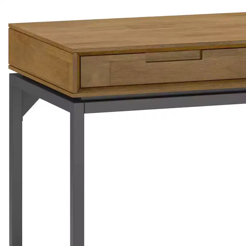 Devlin Wide Mid-Century Desk Medium Saddle Brown - WyndenHall: Executive Office, 72" Width, Integrated File Cabinet