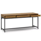 Devlin Wide Mid-Century Desk Medium Saddle Brown - WyndenHall: Executive Office, 72" Width, Integrated File Cabinet