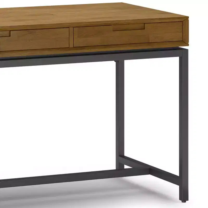 Devlin Wide Mid-Century Desk Medium Saddle Brown - WyndenHall: Executive Office, 72" Width, Integrated File Cabinet