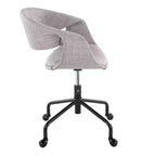 LumiSource Curvo Upholstered 4-Stars Task Chair Black Metal/Gray Fabric