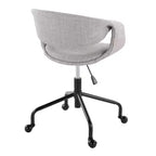 LumiSource Curvo Upholstered 4-Stars Task Chair Black Metal/Gray Fabric