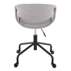 LumiSource Curvo Upholstered 4-Stars Task Chair Black Metal/Gray Fabric