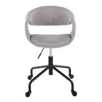 LumiSource Curvo Upholstered 4-Stars Task Chair Black Metal/Gray Fabric