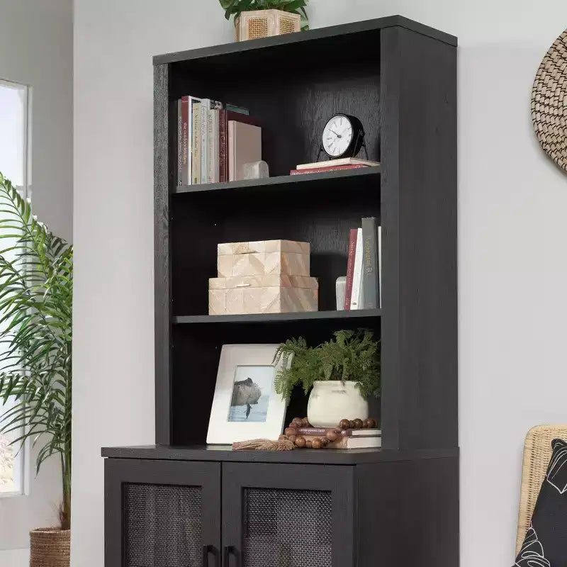 Sauder Tiffin Line Library Hutch Top Raven Oak