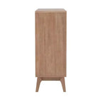 38" Wedeln 3-Shelf Mid-Century Modern Bookcase with Sliding Doors Natural Finish Wood - Powell