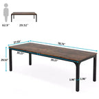 LITTLE TREE 78.7" Extra Long Computer Desk for Home Office Brown/Black