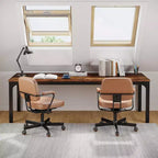 LITTLE TREE 78.7" Extra Long Computer Desk for Home Office Brown/Black