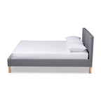 Letto a piattaforma King Aneta grigio - Baxton Studio