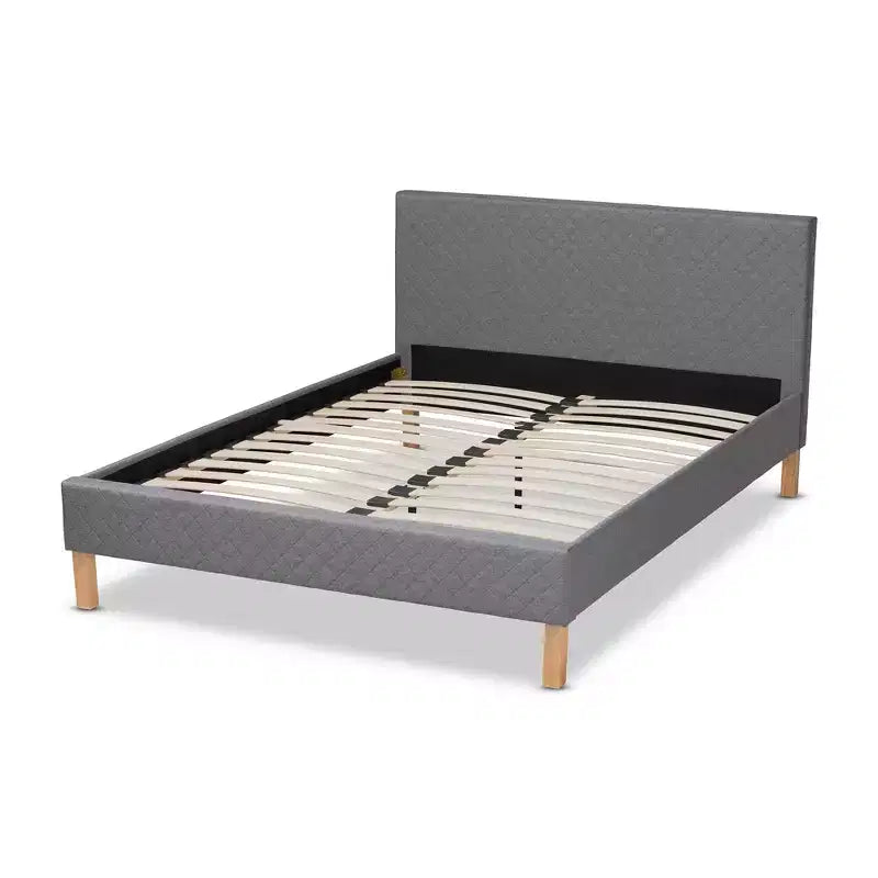 Letto a piattaforma King Aneta grigio - Baxton Studio