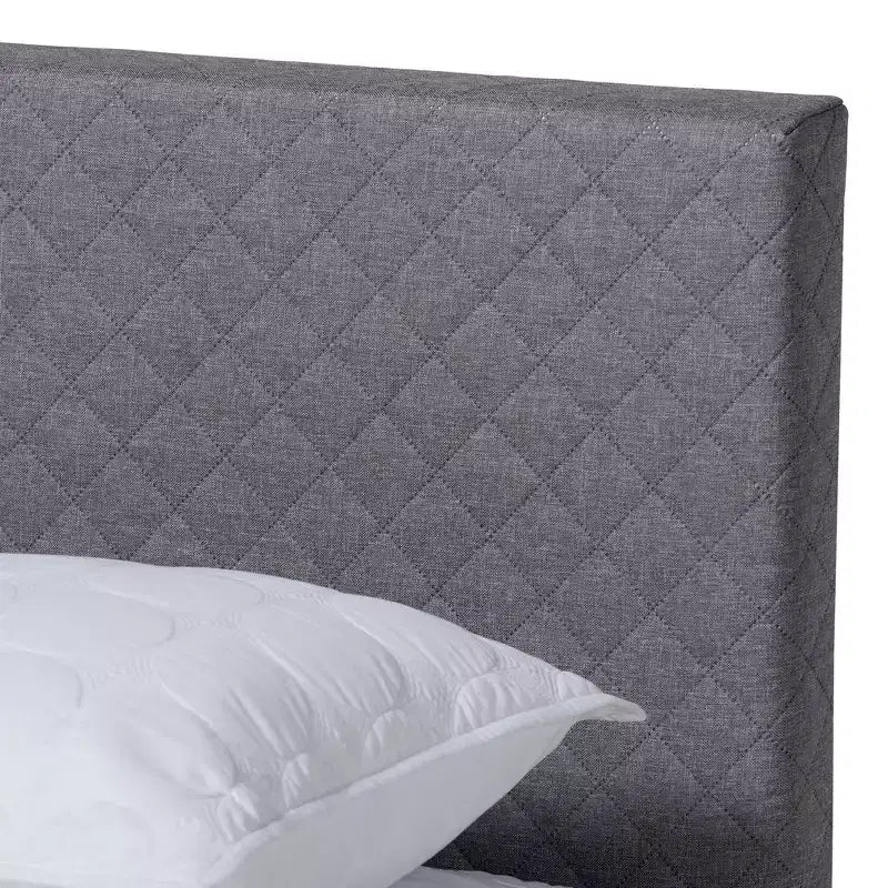 Letto a piattaforma King Aneta grigio - Baxton Studio